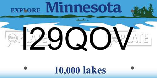 I29QOV Minnesota License Plate