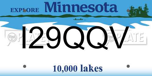I29QQV Minnesota License Plate