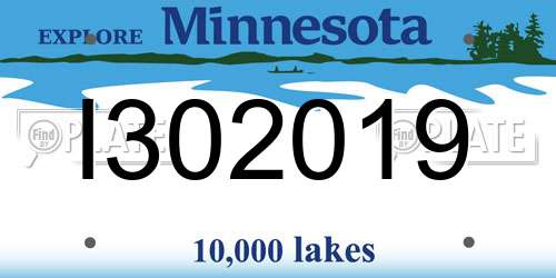 I302019 Minnesota License Plate