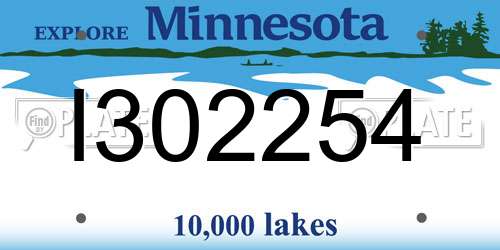 I302254 Minnesota License Plate