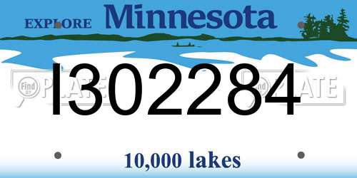 I302284 Minnesota License Plate