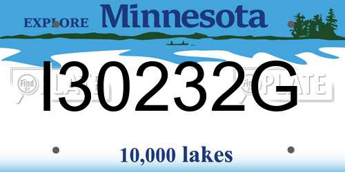 I30232G Minnesota License Plate