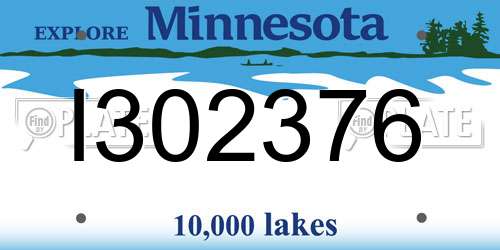 I302376 Minnesota License Plate