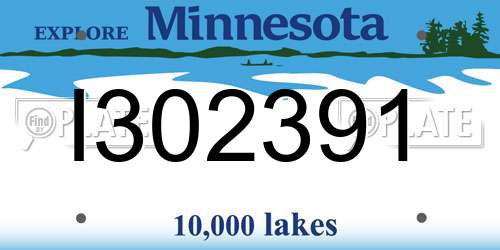 I302391 Minnesota License Plate