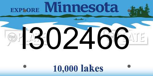 I302466 Minnesota License Plate