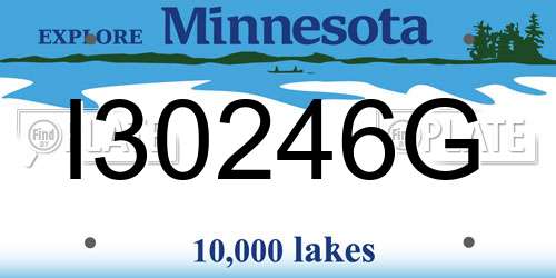 I30246G Minnesota License Plate
