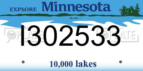 I302533 Minnesota License Plate