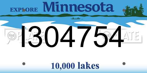 I304754 Minnesota License Plate