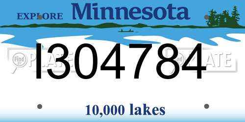 I304784 Minnesota License Plate