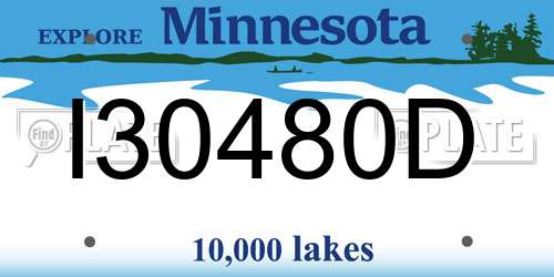 I30480D Minnesota License Plate