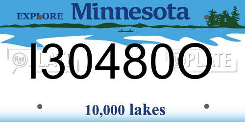 I30480O Minnesota License Plate