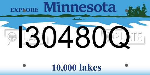 I30480Q Minnesota License Plate