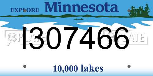 I307466 Minnesota License Plate