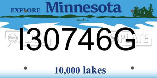 I30746G Minnesota License Plate