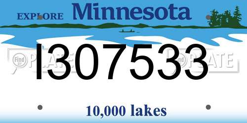 I307533 Minnesota License Plate