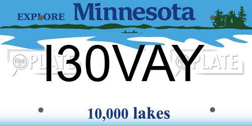 I30VAY Minnesota License Plate