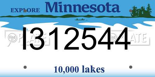 I312544 Minnesota License Plate