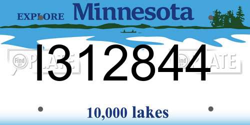 I312844 Minnesota License Plate