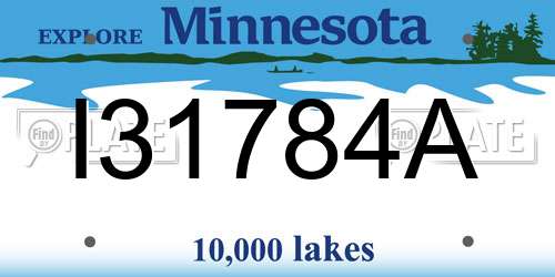 I31784A Minnesota License Plate