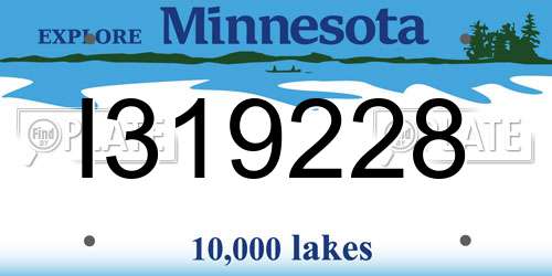 I319228 Minnesota License Plate
