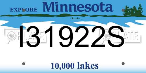 I31922S Minnesota License Plate