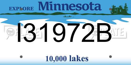 I31972B Minnesota License Plate