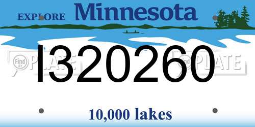 I320260 Minnesota License Plate
