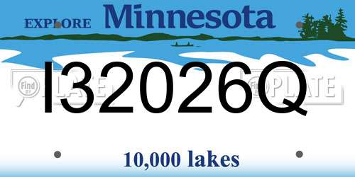 I32026Q Minnesota License Plate