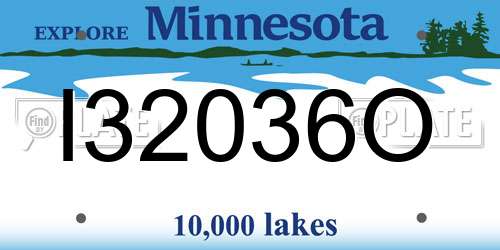 I32036O Minnesota License Plate