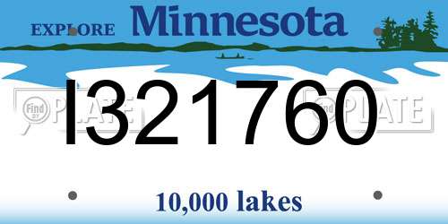 I321760 Minnesota License Plate