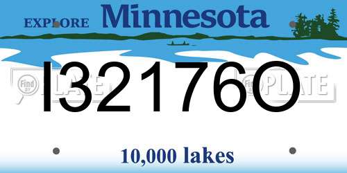 I32176O Minnesota License Plate