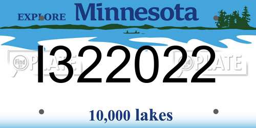 I322022 Minnesota License Plate