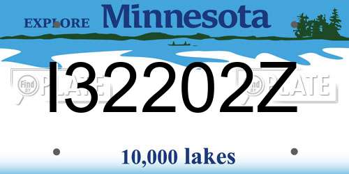 I32202Z Minnesota License Plate