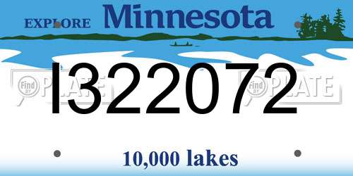 I322072 Minnesota License Plate
