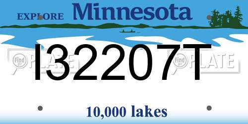 I32207T Minnesota License Plate