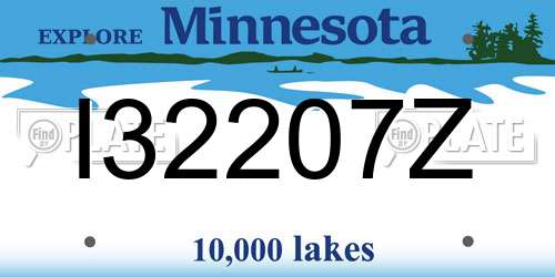 I32207Z Minnesota License Plate