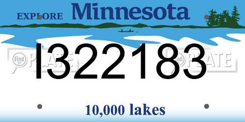 I322183 Minnesota License Plate