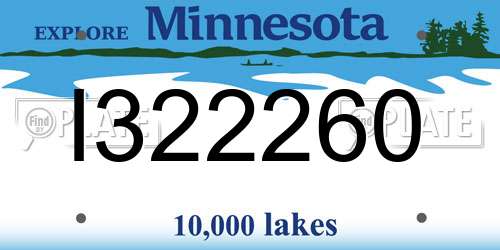 I322260 Minnesota License Plate
