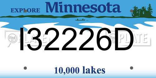 I32226D Minnesota License Plate