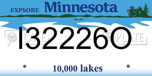 I32226O Minnesota License Plate
