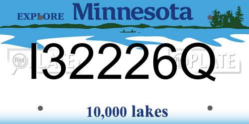 I32226Q Minnesota License Plate
