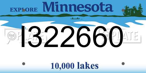 I322660 Minnesota License Plate