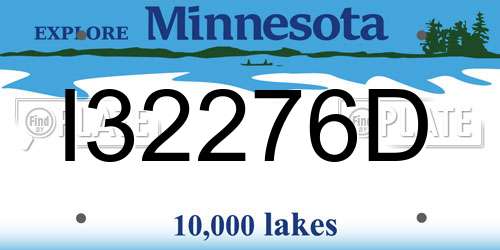 I32276D Minnesota License Plate