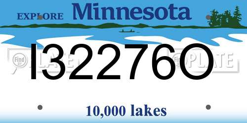 I32276O Minnesota License Plate