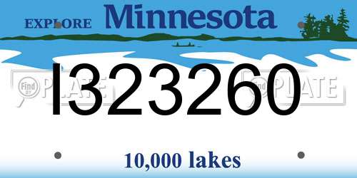 I323260 Minnesota License Plate