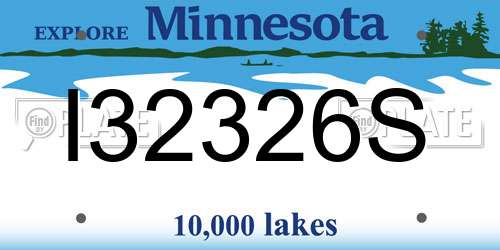 I32326S Minnesota License Plate