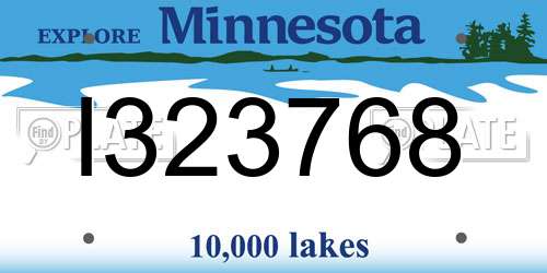I323768 Minnesota License Plate
