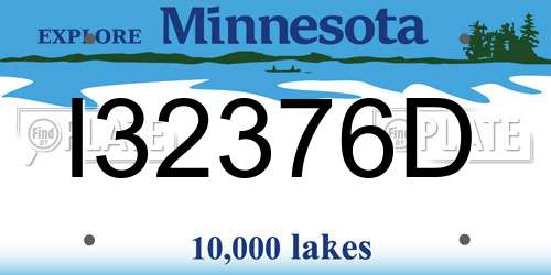 I32376D Minnesota License Plate