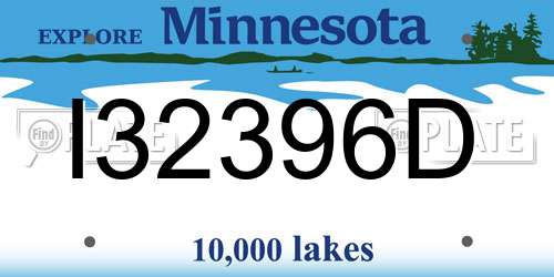I32396D Minnesota License Plate
