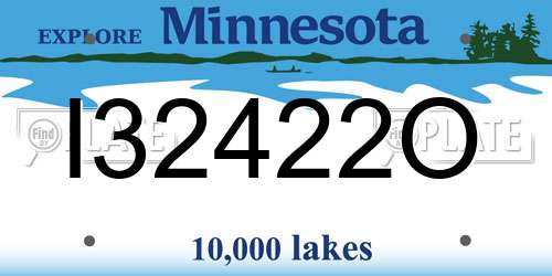 I32422O Minnesota License Plate